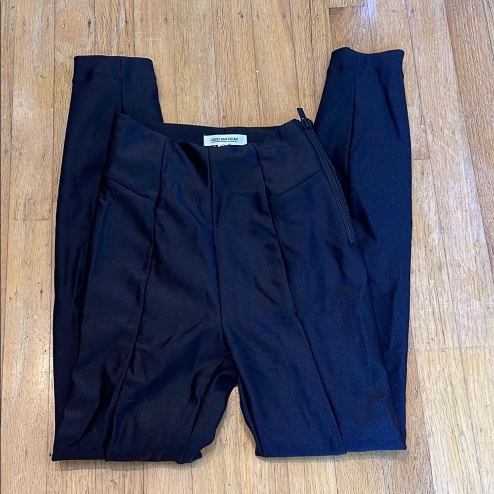 Good American Satin Black Trousers